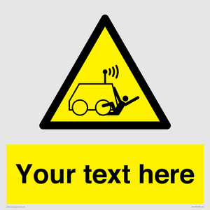 Custom warning run over by operator controlled machine